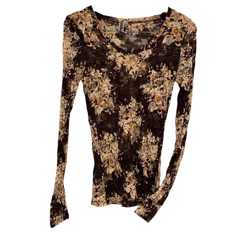 BKE Floral Lace Top M Nylon Spandex Whimsigoth‎ Fairycore Grunge Womens